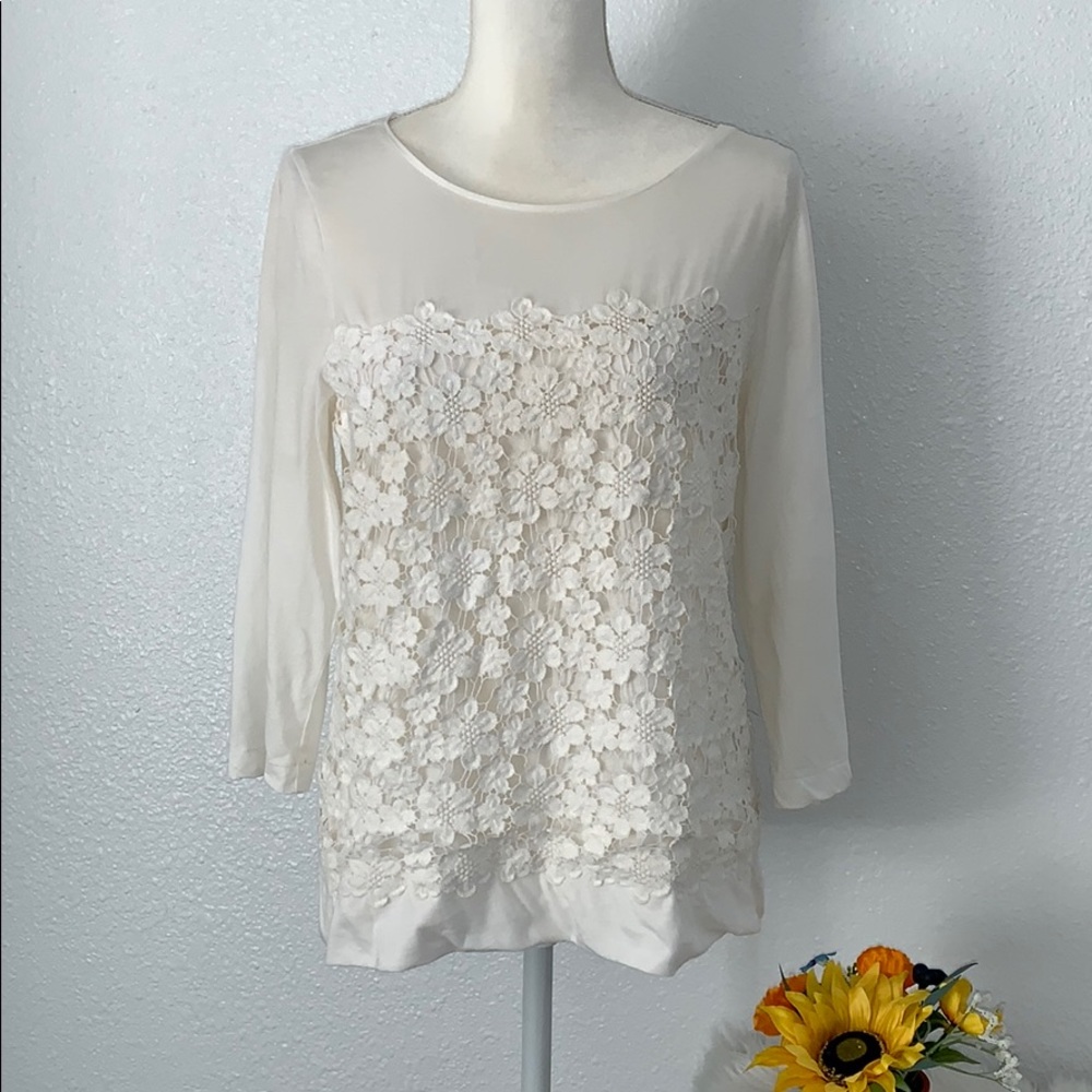 J.Crew Eyelet Flower Design at Front Blouse